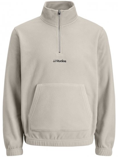 Jack & Jones Soho Half Zip Fleece Sweatshirt Moonbeam - Mikiny & mikiny s kapucí - Mikiny & Mikiny s kapucí 2XL-12XL