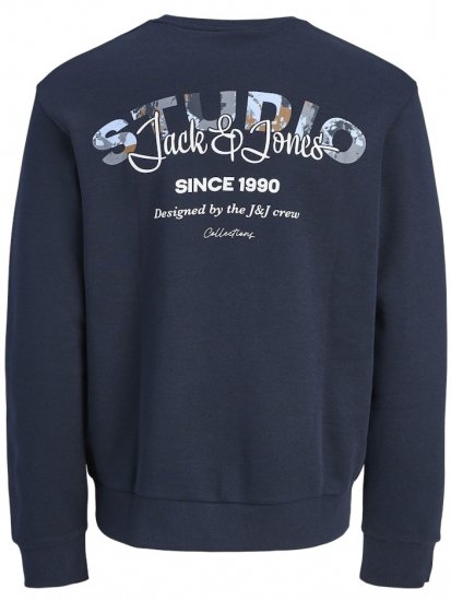 Jack & Jones Yuki Back Print Crew Neck Sweatshirt Sky Captain - Mikiny & mikiny s kapucí - Mikiny & Mikiny s kapucí 2XL-12XL