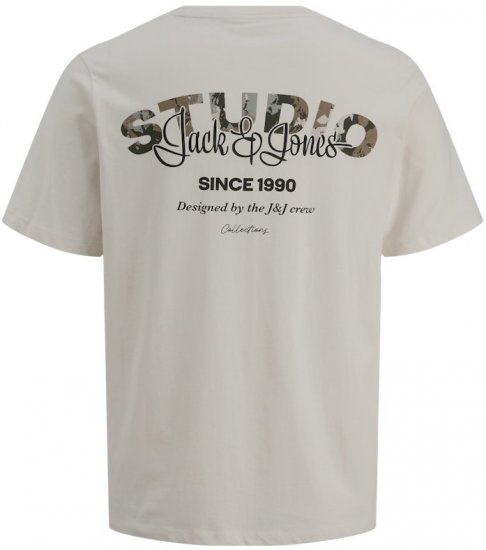Jack & Jones Yuki Back Print Crew Neck T-Shirt Moonbeam - Trička - Trička nadměrné velikosti - 2XL-14XL