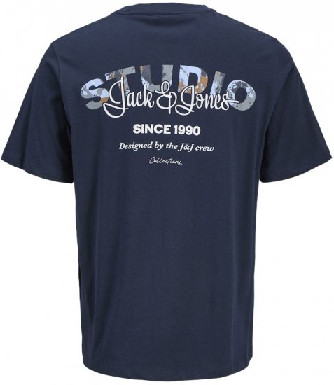Jack & Jones Yuki Back Print Crew Neck T-Shirt Sky Captain - Trička - Trička nadměrné velikosti - 2XL-14XL