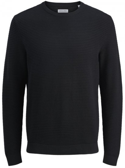 Jack & Jones Otto Crew Neck Knit Pullover Black - Mikiny & Mikiny s kapucí - Mikiny & Mikiny s kapucí 2XL-12XL