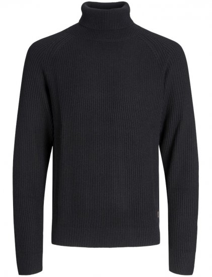 Jack & Jones Pannel Roll Neck Knit Pullover Black - Mikiny & mikiny s kapucí - Mikiny & Mikiny s kapucí 2XL-12XL