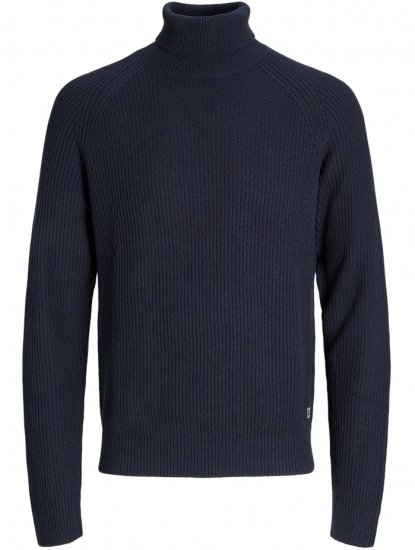 Jack & Jones Pannel Roll Neck Knit Pullover Sky Captain - Mikiny & mikiny s kapucí - Mikiny & Mikiny s kapucí 2XL-12XL