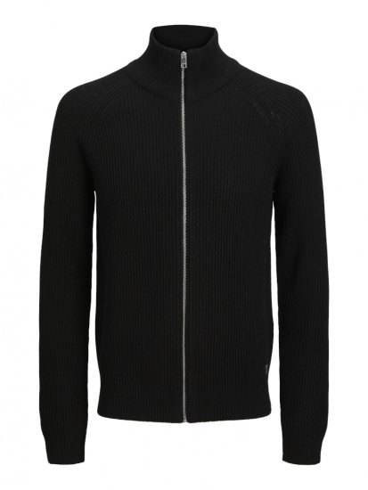 Jack & Jones Pannel Zip Knit Cardigan Black - Mikiny & mikiny s kapucí - Mikiny & Mikiny s kapucí 2XL-12XL
