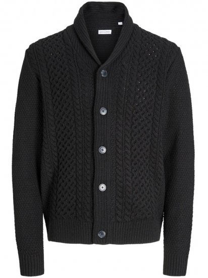 Jack & Jones Paul Shawl Knit Cardigan Black - Mikiny & mikiny s kapucí - Mikiny & Mikiny s kapucí 2XL-12XL