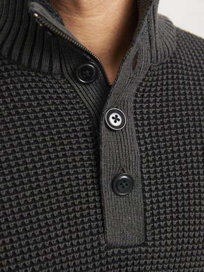 Jack & Jones Ethan High Neck Knit Pullover Black - Mikiny & mikiny s kapucí - Mikiny & Mikiny s kapucí 2XL-12XL