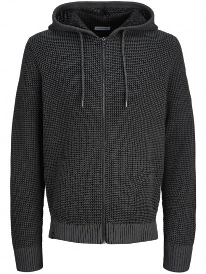 Jack & Jones Zip Knit Hoodie Black - Mikiny & mikiny s kapucí - Mikiny & Mikiny s kapucí 2XL-12XL