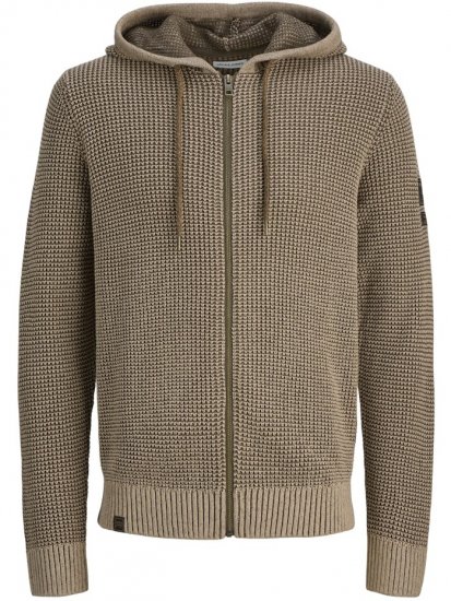 Jack & Jones Zip Knit Hoodie Crockery - Mikiny & mikiny s kapucí - Mikiny & Mikiny s kapucí 2XL-12XL