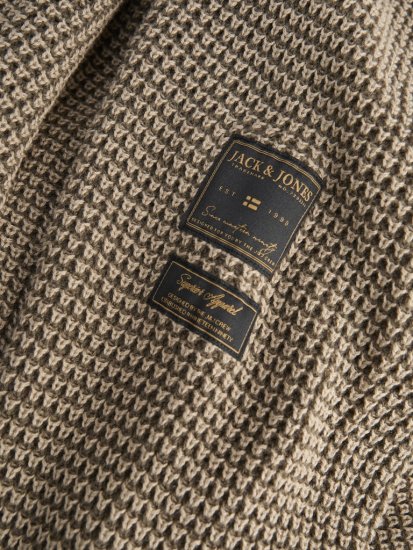 Jack & Jones Zip Knit Hoodie Crockery - Mikiny & mikiny s kapucí - Mikiny & Mikiny s kapucí 2XL-12XL