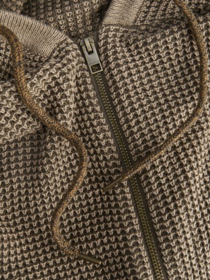 Jack & Jones Zip Knit Hoodie Crockery - Mikiny & mikiny s kapucí - Mikiny & Mikiny s kapucí 2XL-12XL