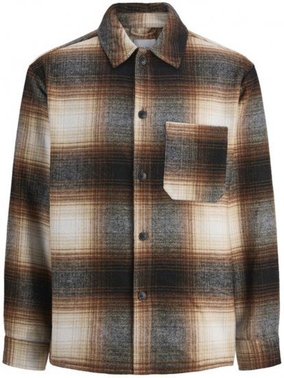 Jack & Jones Zac Long Sleeve Heavy Brush Overshirt Monks Robe - Košile - Košile 2XL-10XL