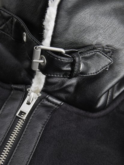 Jack & Jones Cole Aviator Jacket Black - Bundy - Bundy Nadměrné Velikosti - 2XL-8XL