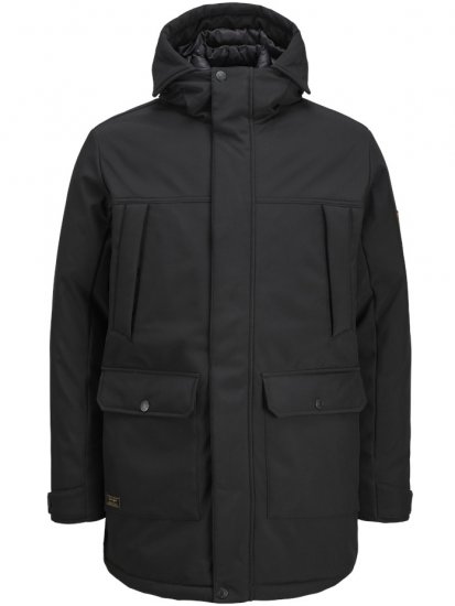Jack & Jones Finn Softshell Parka Black - Bundy - Bundy Nadměrné Velikosti - 2XL-8XL