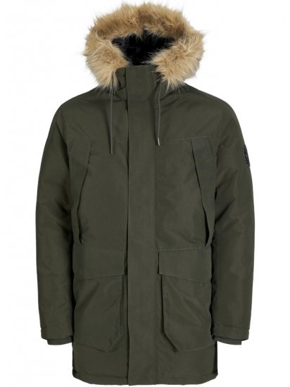 Jack & Jones Camp Faux Fur Parka Rosin - Bundy - Bundy Nadměrné Velikosti - 2XL-8XL