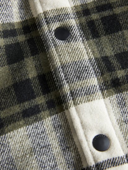 Jack & Jones Zac Teddy Long Sleeve Overshirt Jacket Dusty Olive - Bundy - Bundy Nadměrné Velikosti - 2XL-8XL