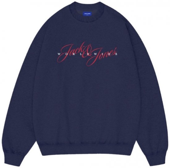 Jack & Jones Wood Crew Neck Sweatshirt Ocean Cavern - Mikiny & mikiny s kapucí - Mikiny & Mikiny s kapucí 2XL-12XL