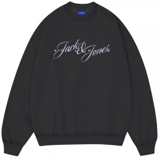 Jack & Jones Wood Crew Neck Sweatshirt Black - Mikiny & mikiny s kapucí - Mikiny & Mikiny s kapucí 2XL-12XL