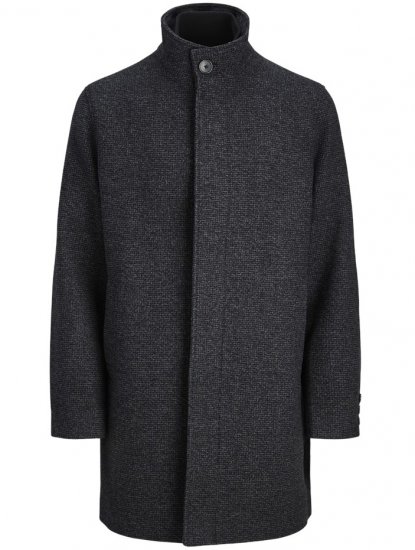 Jack & Jones Keith Standcollar Wool Blend Jacket Charcoal Grey - Bundy - Bundy Nadměrné Velikosti - 2XL-8XL