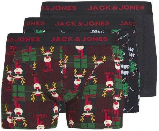 Jack & Jones Rudolph Trunks 3-Pack Dark Navy - Spodní prádlo - Spodní Prádlo Nadměrné Velikosti 2XL-8XL
