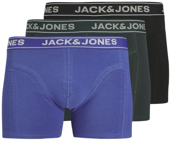 Jack & Jones Black Friday Trunks 3-Pack Blue Black - Spodní prádlo - Spodní Prádlo Nadměrné Velikosti 2XL-8XL