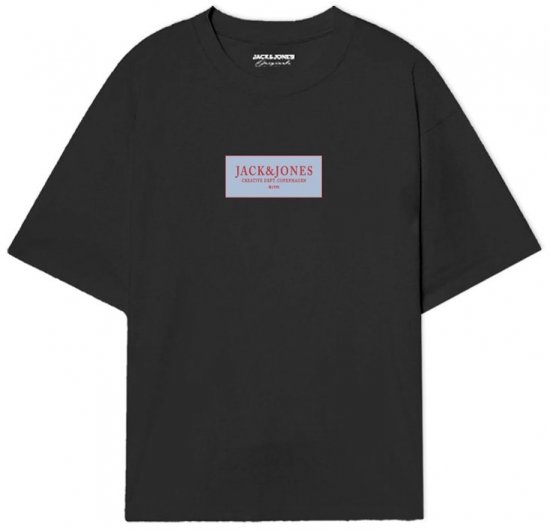 Jack & Jones Greene Crew Neck T-Shirt Black - Trička - Trička nadměrné velikosti - 2XL-14XL