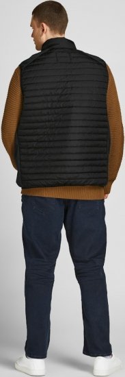 Jack & Jones MULTI BODYWARMER With COLLAR Black - Bundy - Bundy Nadměrné Velikosti - 2XL-8XL