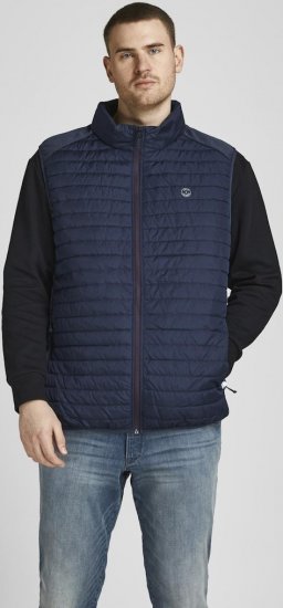 Jack & Jones MULTI BODYWARMER With COLLAR Navy Blazer - Bundy - Bundy Nadměrné Velikosti - 2XL-8XL