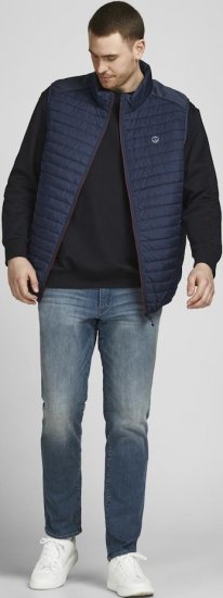 Jack & Jones MULTI BODYWARMER With COLLAR Navy Blazer - Bundy - Bundy Nadměrné Velikosti - 2XL-8XL