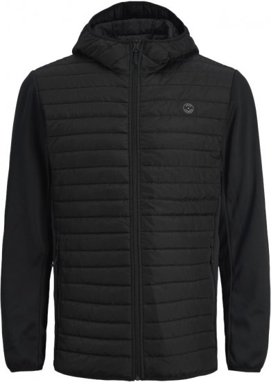 Jack & Jones MULTI QUILTED SET-IN Sleeves Jacket Black - Bundy - Bundy Nadměrné Velikosti - 2XL-8XL