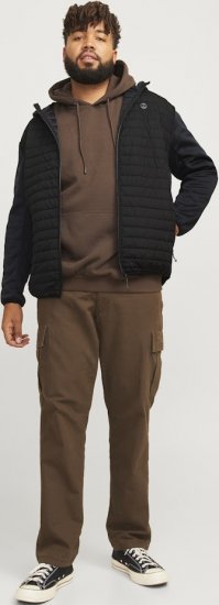 Jack & Jones MULTI QUILTED SET-IN Sleeves Jacket Black - Bundy - Bundy Nadměrné Velikosti - 2XL-8XL