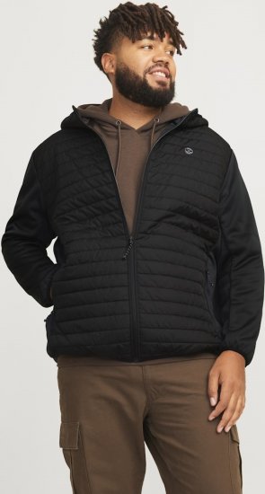 Jack & Jones MULTI QUILTED SET-IN Sleeves Jacket Black - Bundy - Bundy Nadměrné Velikosti - 2XL-8XL