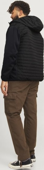 Jack & Jones MULTI QUILTED SET-IN Sleeves Jacket Black - Bundy - Bundy Nadměrné Velikosti - 2XL-8XL