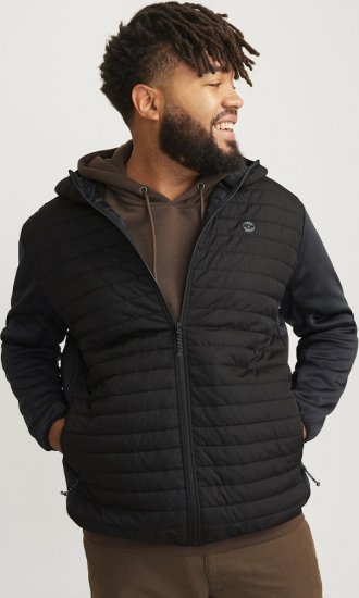 Jack & Jones MULTI QUILTED SET-IN Sleeves Jacket Black - Bundy - Bundy Nadměrné Velikosti - 2XL-8XL