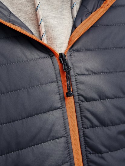 Jack & Jones MULTI QUILTED SET-IN Sleeves Jacket Grey Melange - Bundy - Bundy Nadměrné Velikosti - 2XL-8XL