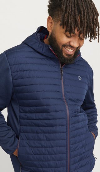 Jack & Jones MULTI QUILTED SET-IN Sleeves Jacket Navy Blazer - Bundy - Bundy Nadměrné Velikosti - 2XL-8XL