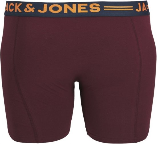 Jack & Jones LICHFIELD Trunks 3-Pack Burgundy - Spodní prádlo - Spodní Prádlo Nadměrné Velikosti 2XL-8XL