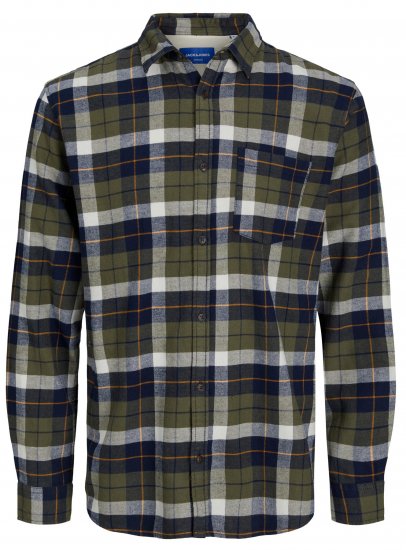 Jack & Jones JOROWEN CHECK COMFORT Shirt Olive - Košile - Košile 2XL-10XL
