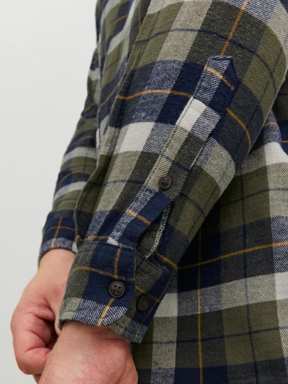 Jack & Jones JOROWEN CHECK COMFORT Shirt Olive - Košile - Košile 2XL-10XL