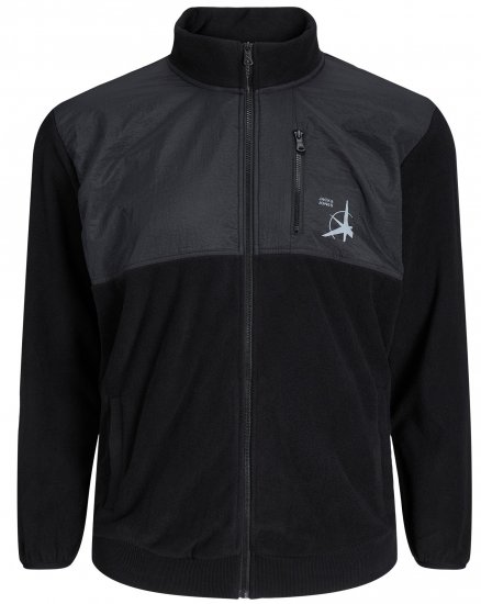 Jack & Jones JCOFILO POLARFLEECE with Zipper Black - Mikiny & mikiny s kapucí - Mikiny & Mikiny s kapucí 2XL-12XL