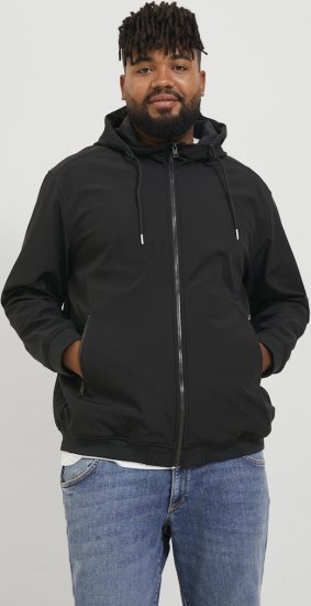 Jack & Jones BASIC Water-Resistant Softshell Jacket Black - Bundy - Bundy Nadměrné Velikosti - 2XL-8XL