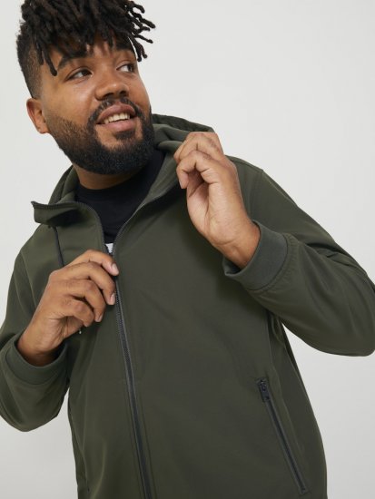 Jack & Jones BASIC Water-Resistant Softshell Jacket Green - Bundy - Bundy Nadměrné Velikosti - 2XL-8XL