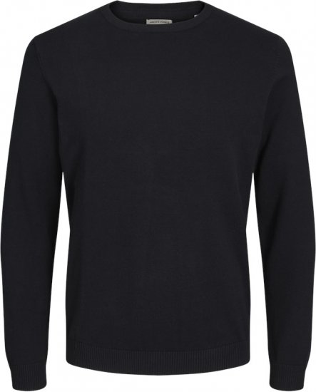 Jack & Jones BASIC Knitted Sweater Black - Mikiny & mikiny s kapucí - Mikiny & Mikiny s kapucí 2XL-12XL