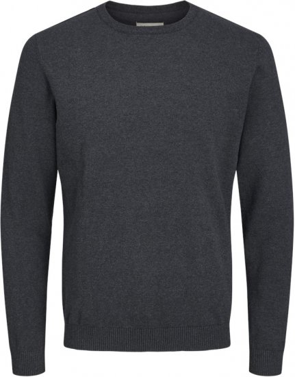 Jack & Jones BASIC Knitted Sweater Dark Grey Melange - Mikiny & mikiny s kapucí - Mikiny & Mikiny s kapucí 2XL-12XL