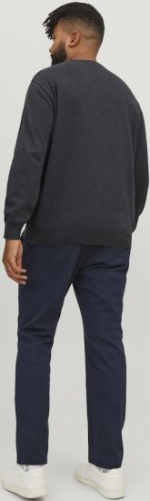 Jack & Jones BASIC Knitted Sweater Dark Grey Melange - Mikiny & mikiny s kapucí - Mikiny & Mikiny s kapucí 2XL-12XL