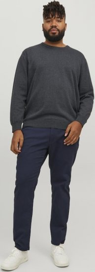 Jack & Jones BASIC Knitted Sweater Dark Grey Melange - Mikiny & mikiny s kapucí - Mikiny & Mikiny s kapucí 2XL-12XL