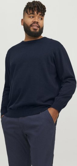 Jack & Jones BASIC Knitted Sweater Navy Blazer - Mikiny & mikiny s kapucí - Mikiny & Mikiny s kapucí 2XL-12XL