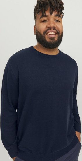 Jack & Jones BASIC Knitted Sweater Navy Blazer - Mikiny & mikiny s kapucí - Mikiny & Mikiny s kapucí 2XL-12XL