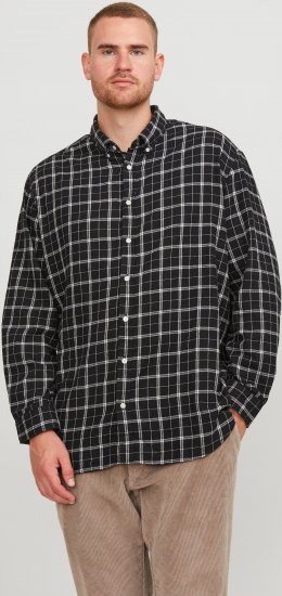 Jack & Jones JORCOZY FLANNEL CHECK SHIRT LS Black - Košile - Košile 2XL-10XL