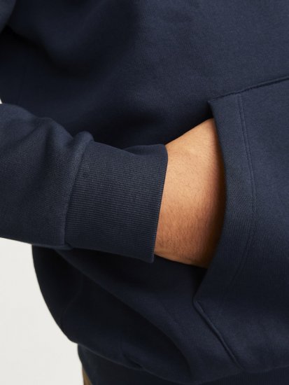 Jack & Jones CORP LOGO PLAY 5 Print Hoodie Navy Blazer - Mikiny & mikiny s kapucí - Mikiny & Mikiny s kapucí 2XL-12XL