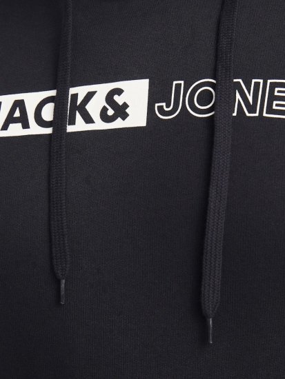 Jack & Jones CORP LOGO PLAY 5 Print Hoodie Black - Mikiny & mikiny s kapucí - Mikiny & Mikiny s kapucí 2XL-12XL